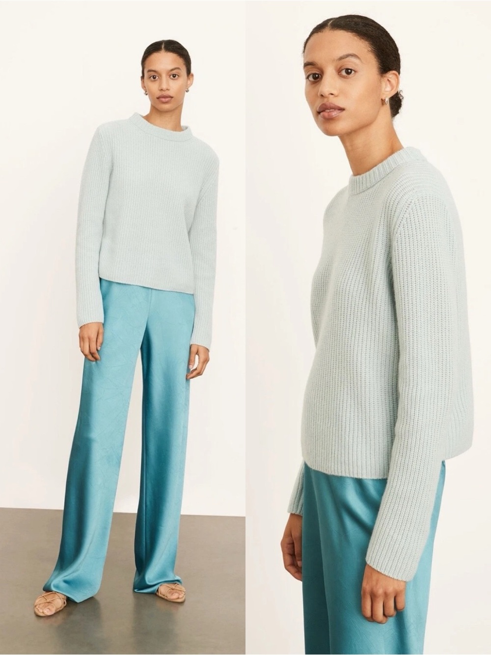 Vince | NWT Shaker Rib Cashmere Pullover in Aloe Medium